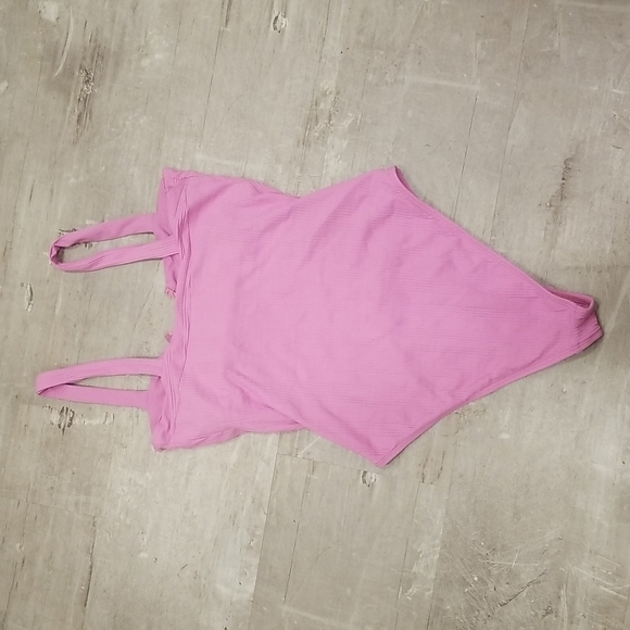 💕L*SPACE💕 Cha Cha Pointelle Ribbed One Piece Swimsuit Rosebud Pink 12 XL NWOT - Picture 10 of 12